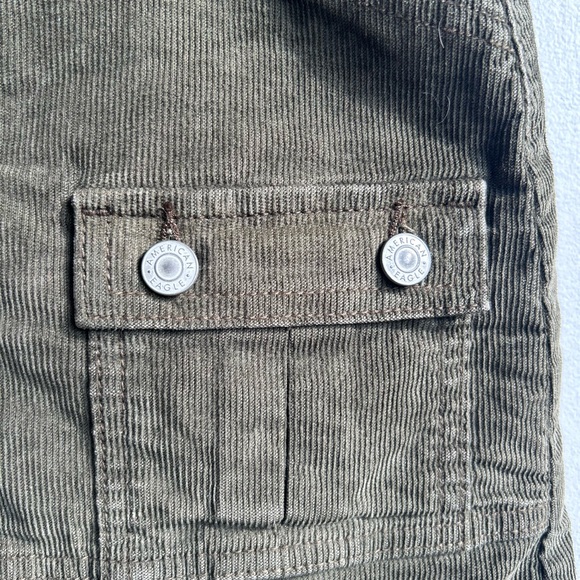 American Eagle Outfitters Olive Corduroy Cargo Skirt - Picture 4 of 6